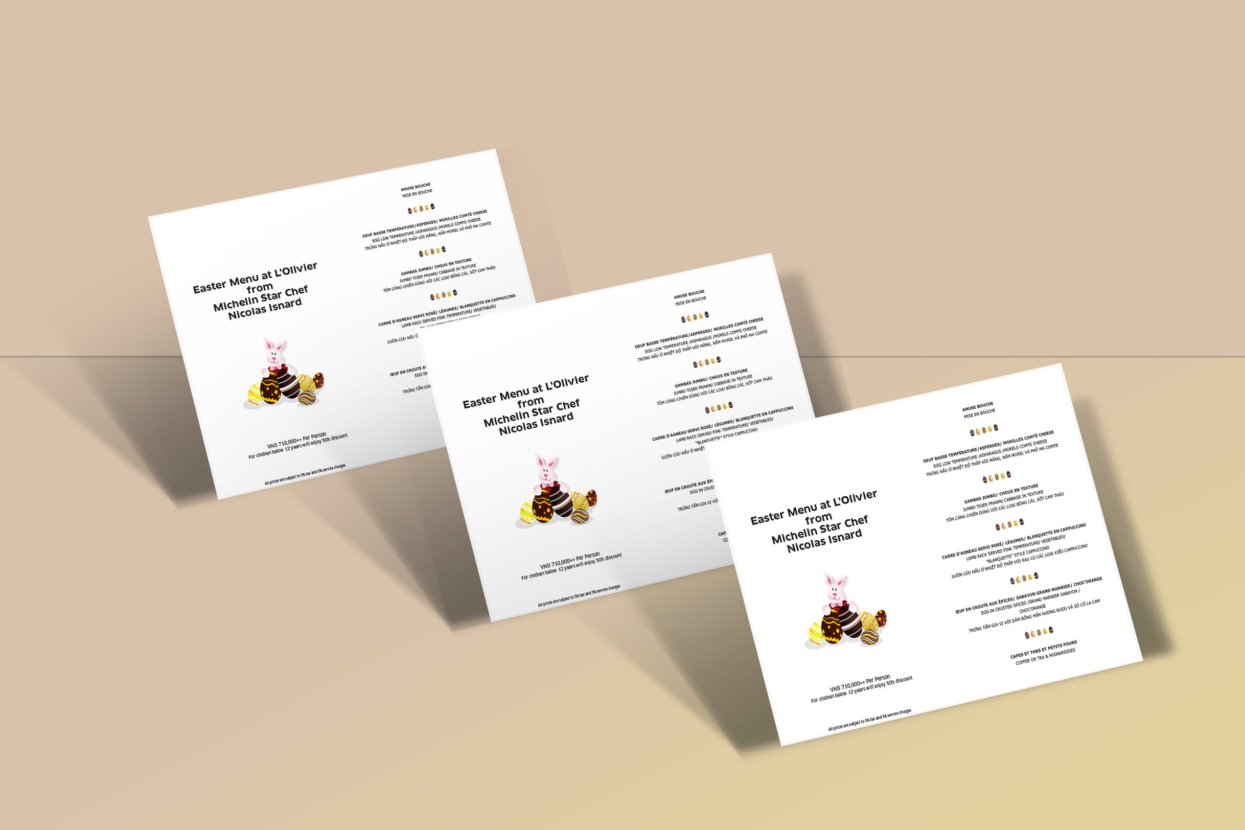 Thiết kế menu của SOFITEL tại The Monest